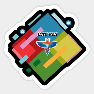 Flying Cat - Zine Culture Sticker